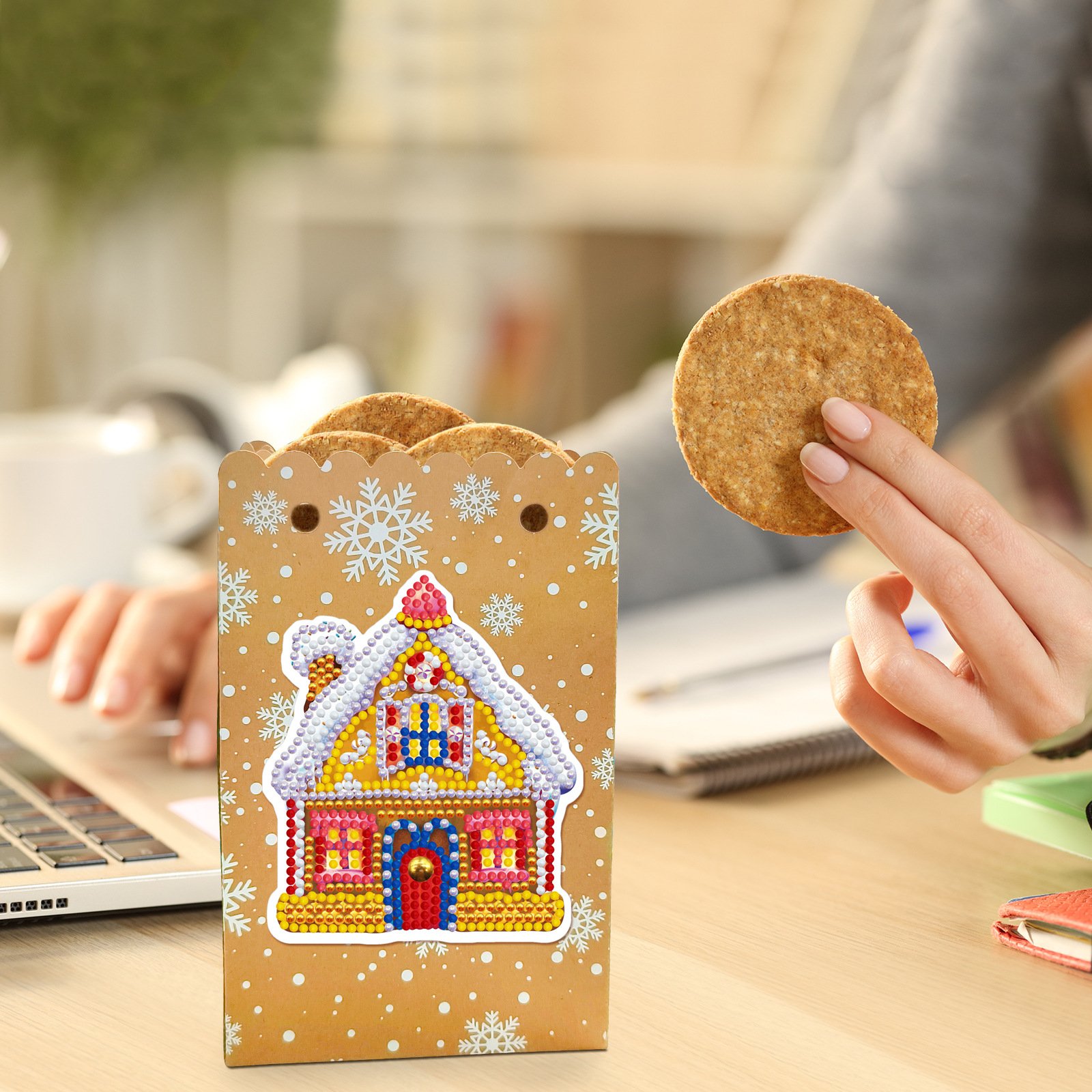 Diamond Painting Christmas Candy Gift Bags Diamond Art Xmas Cookie Bags for Holiday Party Favor Gift Decoration Supplies