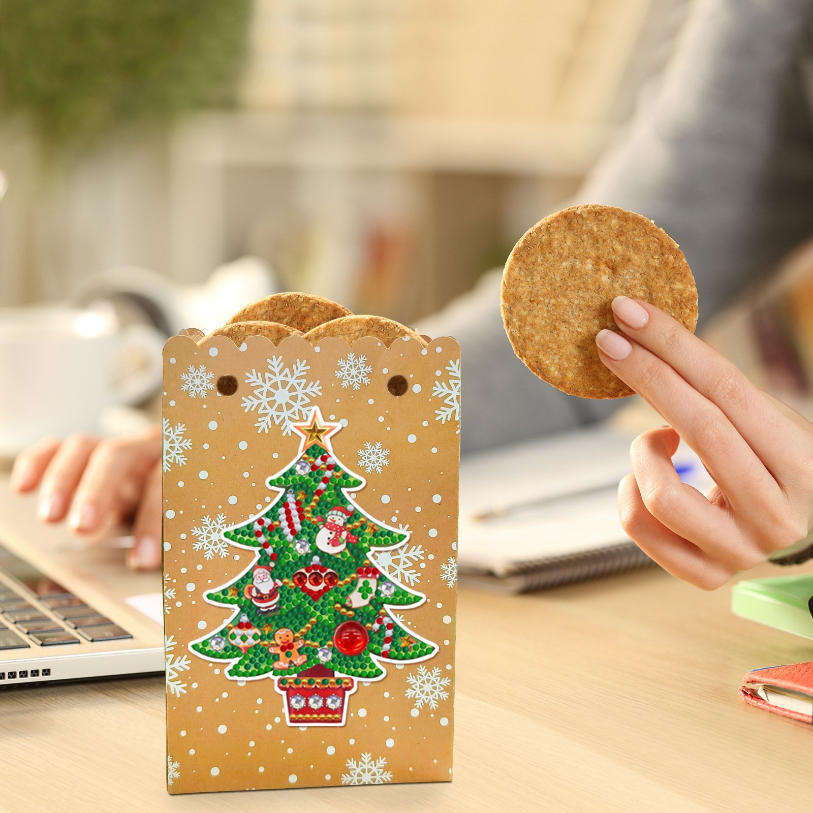 Diamond Painting Christmas Candy Gift Bags Diamond Art Xmas Cookie Bags for Holiday Party Favor Gift Decoration Supplies