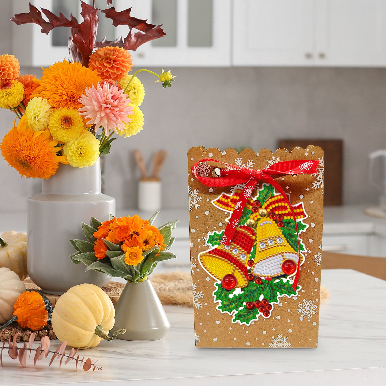 Diamond Painting Christmas Candy Gift Bags Diamond Art Xmas Cookie Bags for Holiday Party Favor Gift Decoration Supplies