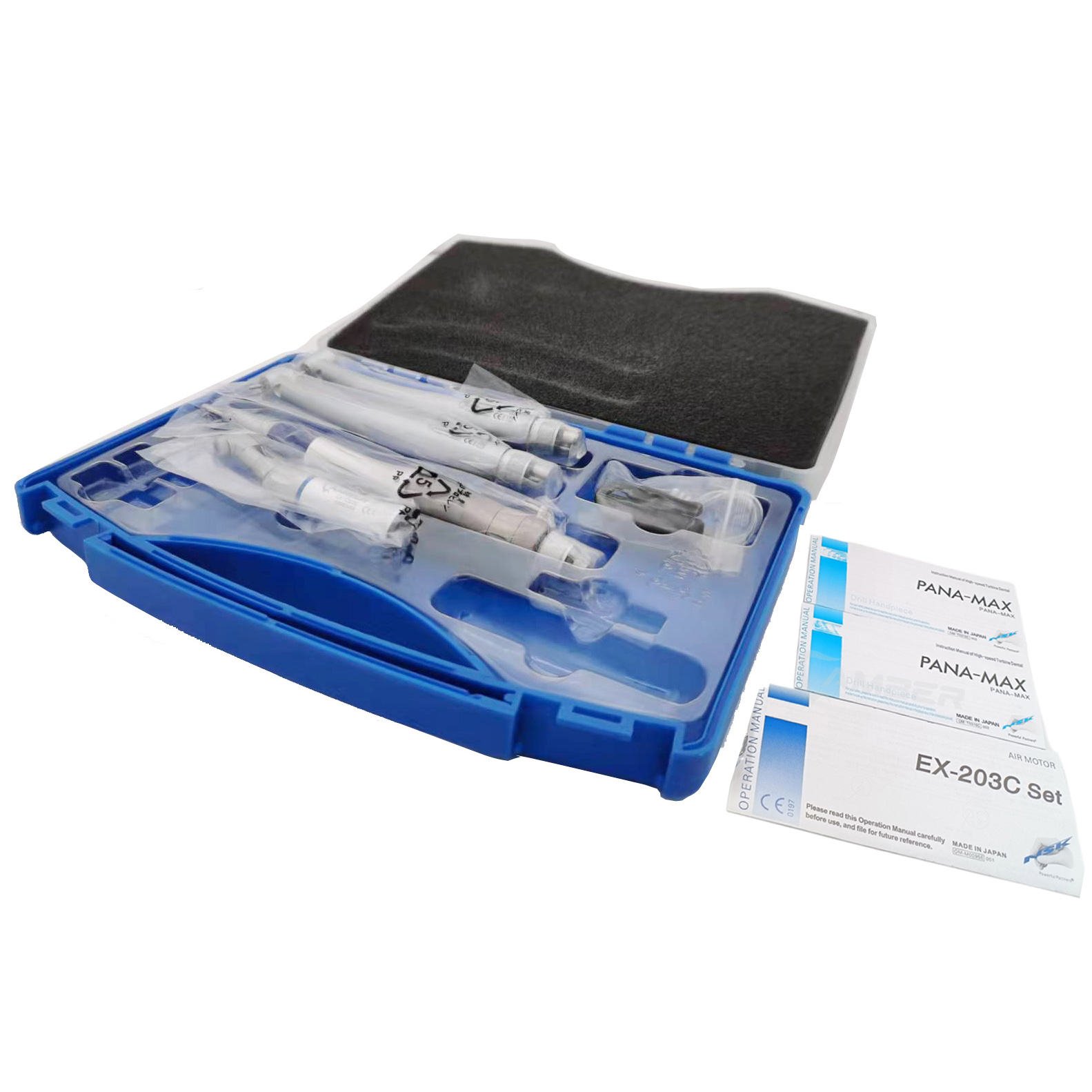 Dental Panamax Set External Low Speed Straight Handpiece Air Motor EX203C Tube Ceramic Cartridge Dental High Speed Turbine Kit