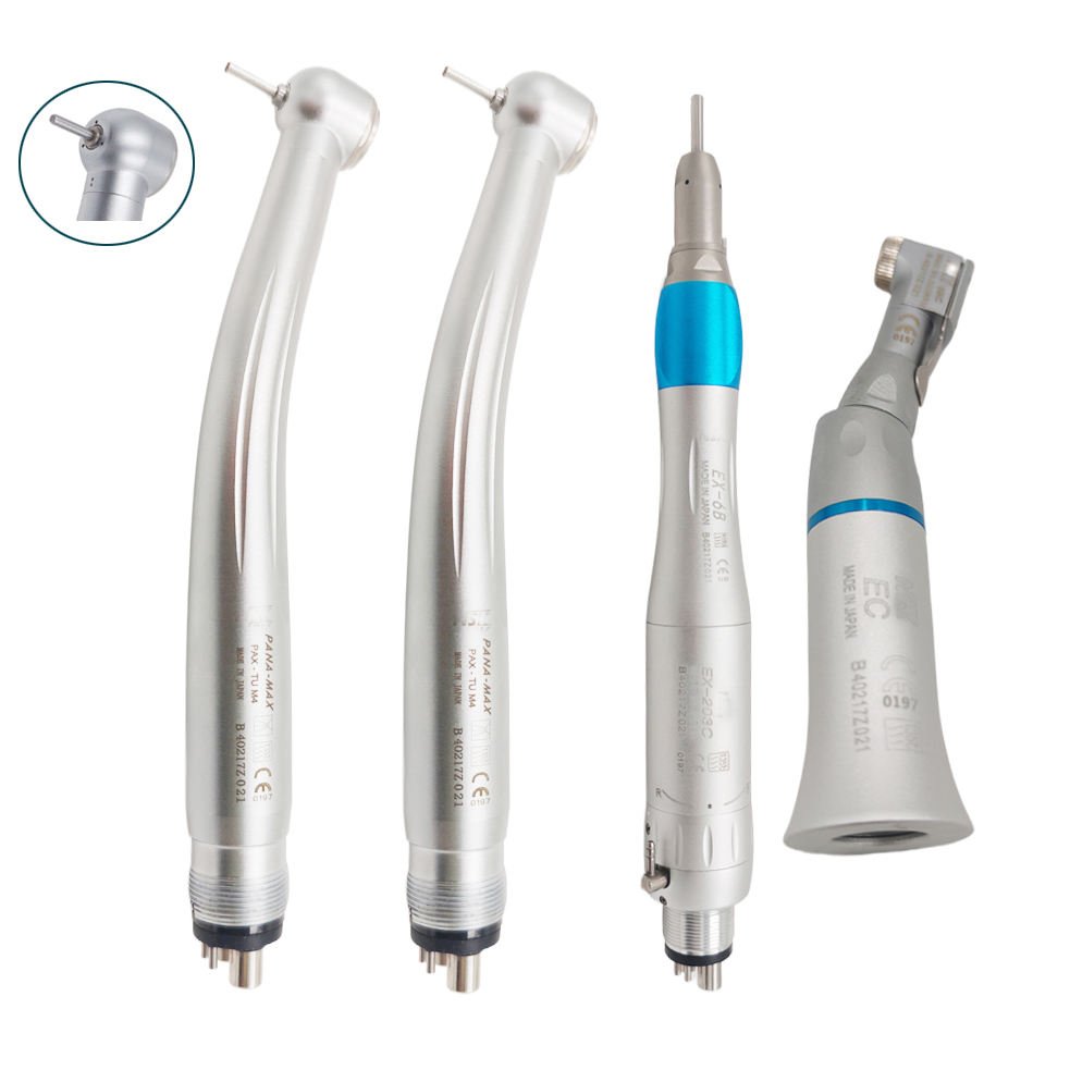 Dental Panamax Set External Low Speed Straight Handpiece Air Motor EX203C Tube Ceramic Cartridge Dental High Speed Turbine Kit