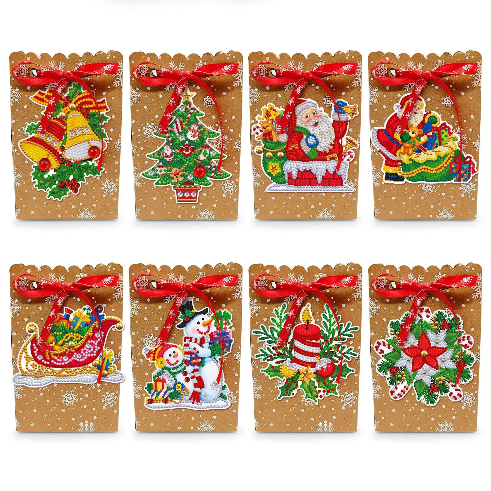 LS 8pieces Diamond Painting paper candy bag Christmas decoration painting dot Diamond painting gift