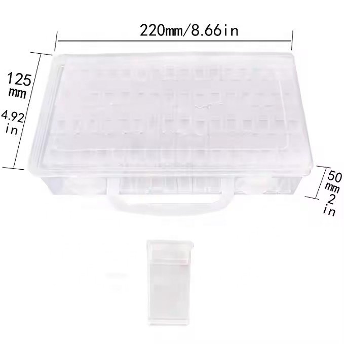 DIY Art Craft Jewelry Storage Containers 64 Grids Label Stickers Transparent Mini Plastic Diamond Painting Boxes Nail Storage
