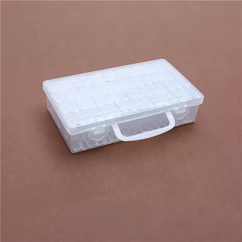 DIY Art Craft Jewelry Storage Containers 64 Grids Label Stickers Transparent Mini Plastic Diamond Painting Boxes Nail Storage