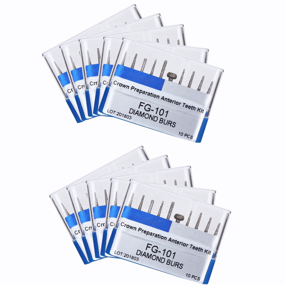 10 pcs/pack Dental Diamond Burs Dental High Speed Handpiece Dental Diamond Bur