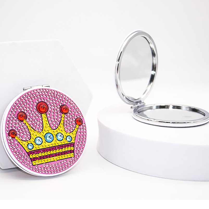 DIY Special Shaped Diamond Painting Mini Makeup Mirror Diamond Embroidery Cross Stitch Mini Mirror For Girls