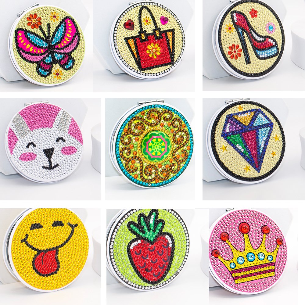 DIY Special Shaped Diamond Painting Mini Makeup Mirror Diamond Embroidery Cross Stitch Mini Mirror For Girls