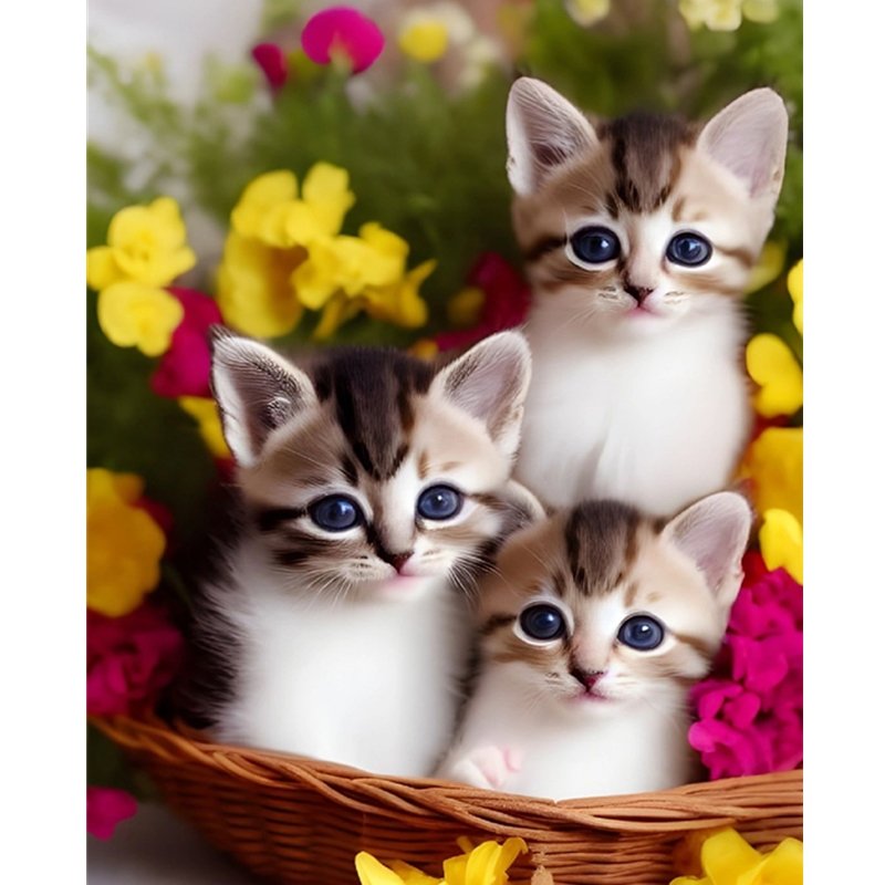 Factory Wholesale Cute Cat Custom diy 5d Art Wall Home Decor Painting Diamond Painting flower diamond painting