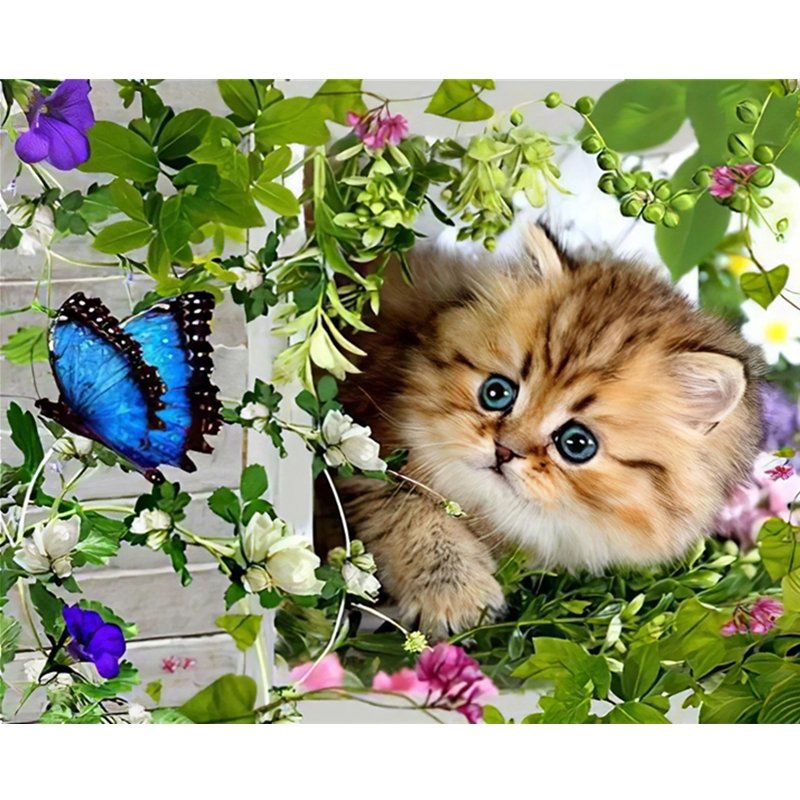 Factory Wholesale Cute Cat Custom diy 5d Art Wall Home Decor Painting Diamond Painting flower diamond painting