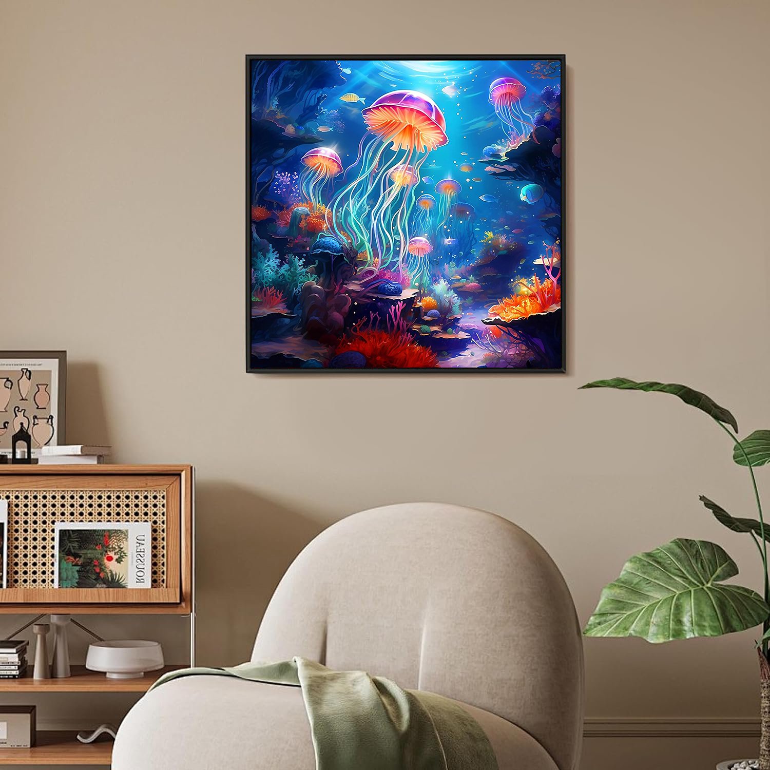 Hot selling diamond painting landscape large diamond painting with frame for Living Room Decor