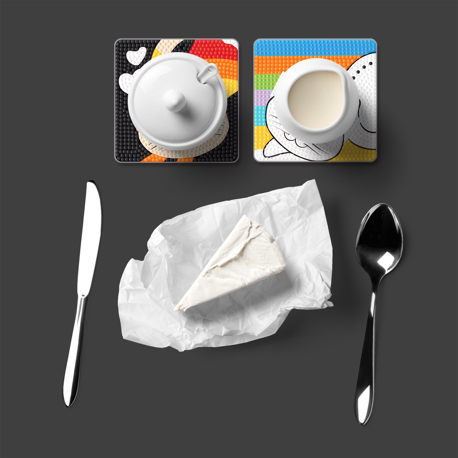6 Pcs Square Diamond Painting Art Coasters Small Diamond Painting Kits DIY Crafts for Adults