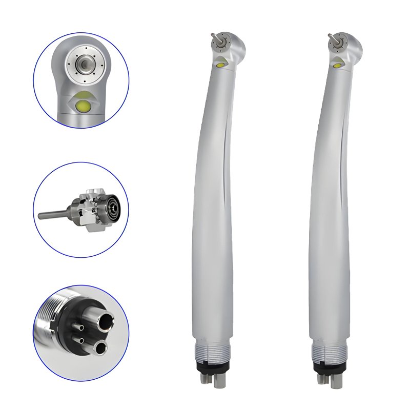 Dental handpiece LED High Speed Handpiece Air Turbine Ceramic Bearings Push Button Lab Equipment Dental Handpiece High Speed