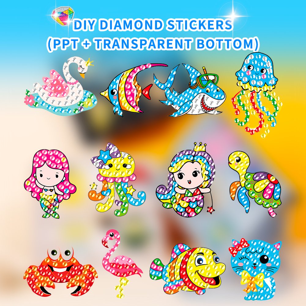 DIY Children's Diamond Painting Animal and Marine Life Leisure Handdrawn Diamond Painting Diamond stickers