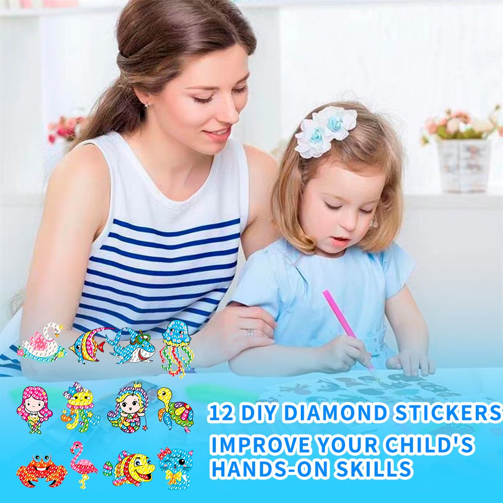 DIY Children's Diamond Painting Animal and Marine Life Leisure Handdrawn Diamond Painting Diamond stickers