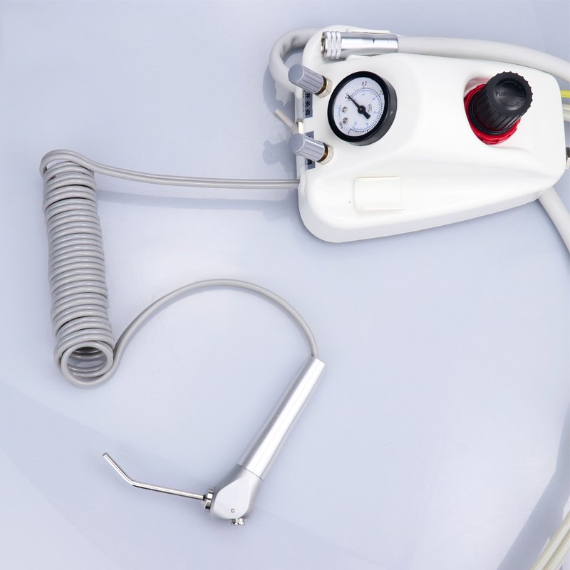 Dental Portable Air Turbine Unit for Compressor Handpiece 2 holes/4 Holes with dental air water Syringe