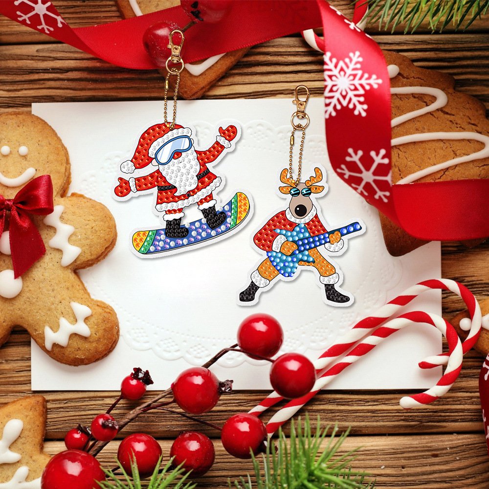 Christmas Gift Children Craft Art 5d Diy Diamond Keyrings Kids Craft Keychain Sets