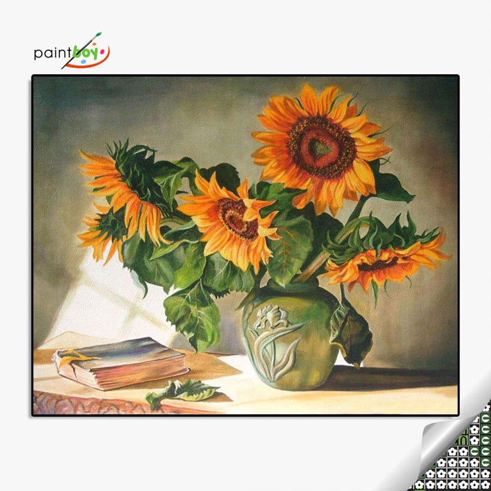 Paintboy 40*50 DIY beautiful sunflower round or square full drill unframed diamond painting kits home decoration