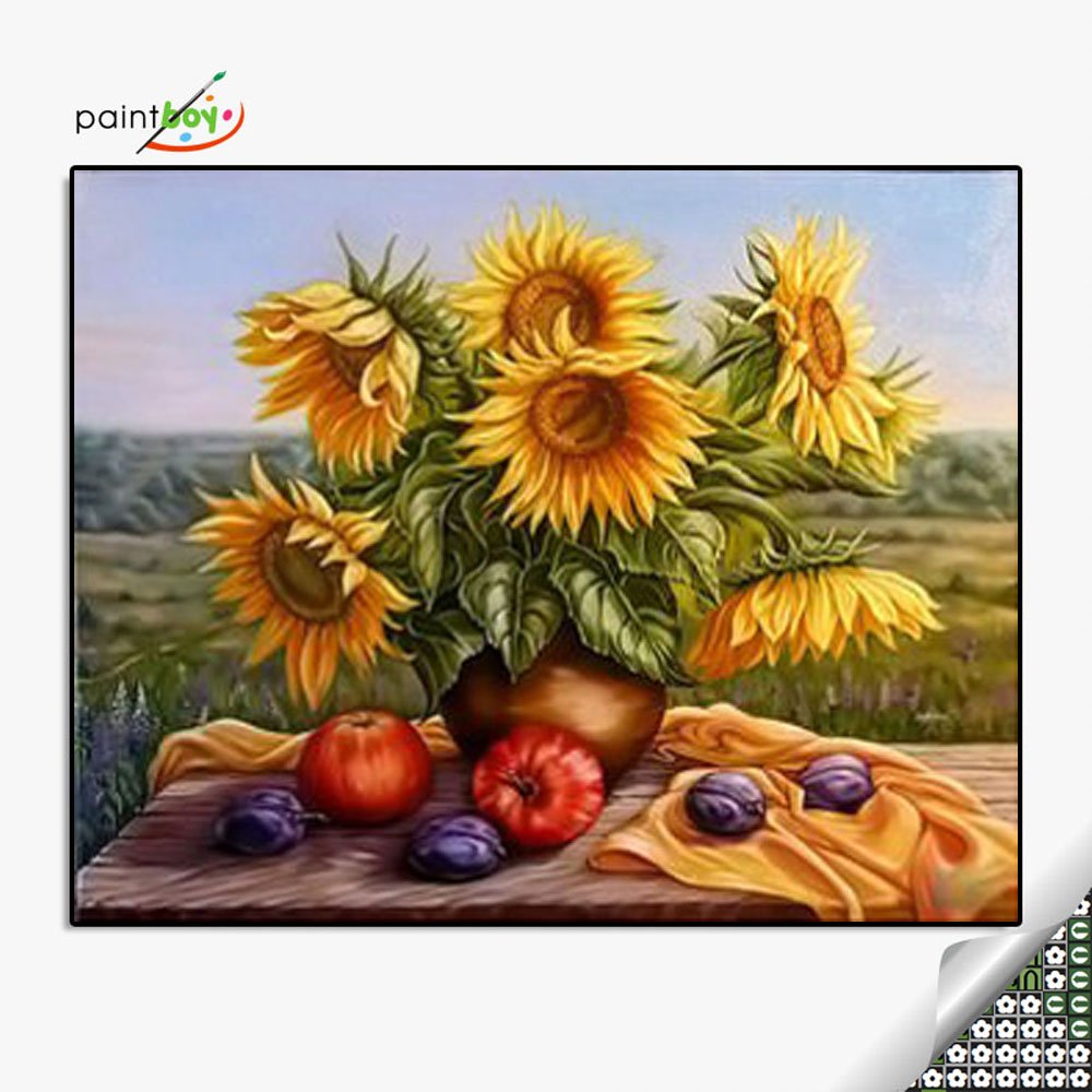 Paintboy 40*50 DIY beautiful sunflower round or square full drill unframed diamond painting kits home decoration