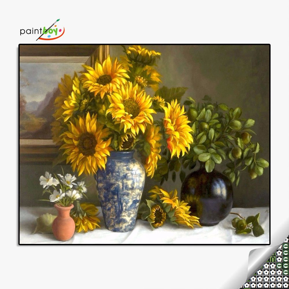 Paintboy 40*50 DIY beautiful sunflower round or square full drill unframed diamond painting kits home decoration