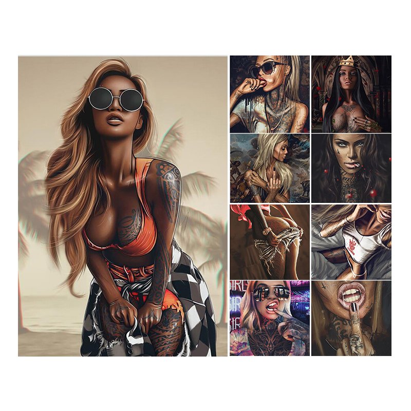 Graffiti Naked Woman Vintage Poster Newspaper Beauty Canvas Painting Creative Women Picture for Living Room Home Wall Decor