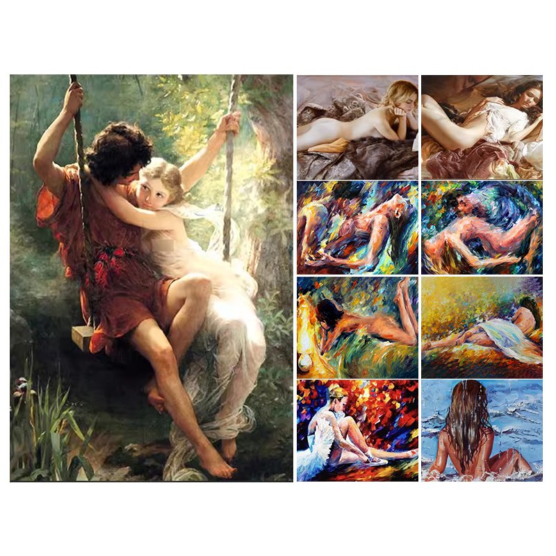 Graffiti Naked Woman Vintage Poster Newspaper Beauty Canvas Painting Creative Women Picture for Living Room Home Wall Decor