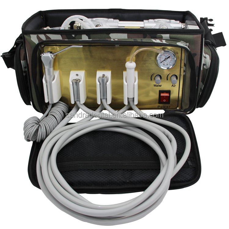 Hot selling portable dental chair unit SD-401 of backpack with Stainless air tank and Handpiece tube