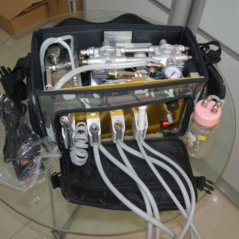 Hot selling portable dental chair unit SD-401 of backpack with Stainless air tank and Handpiece tube