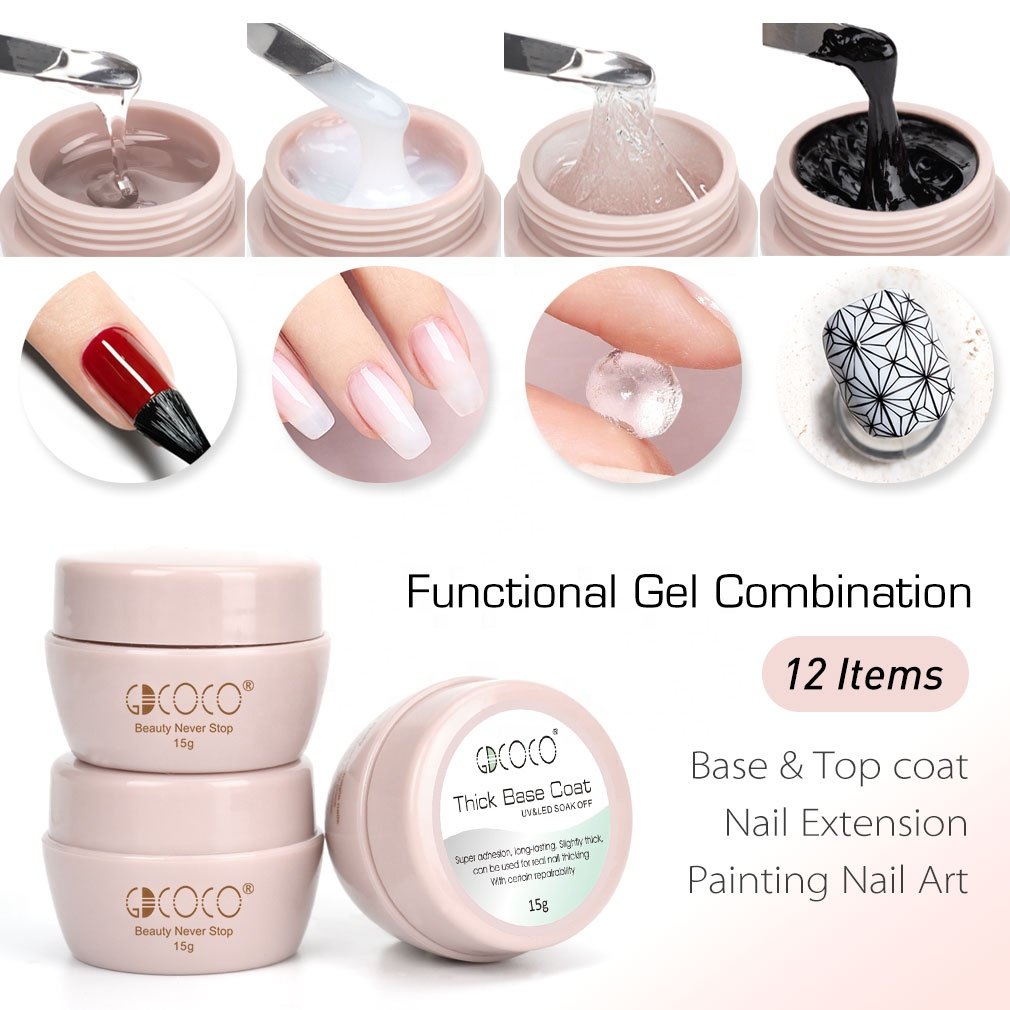 OEM/ODM UV Gel Extension Nail Art Painting Thick Base Coat Topcoat Diamond Sticky 3D Stereo Carve Varnish Gypsum Gel
