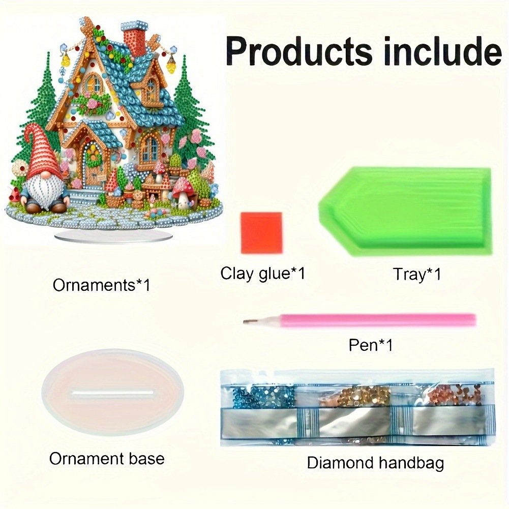 Hot selling new diamond painting desktop decoration DIY Christmas house Santa Claus Christmas home exquisite decoration