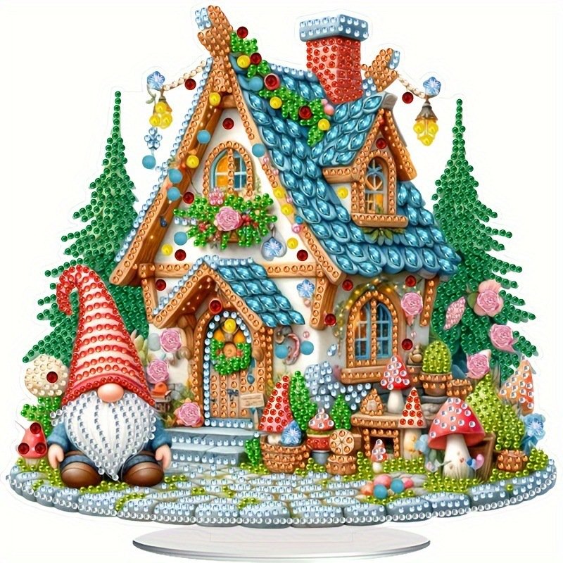 Hot selling new diamond painting desktop decoration DIY Christmas house Santa Claus Christmas home exquisite decoration