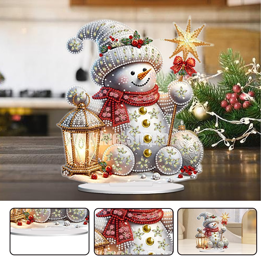 Diamond Dot Christmas Snowman 5D DIY Craft Table Ornament