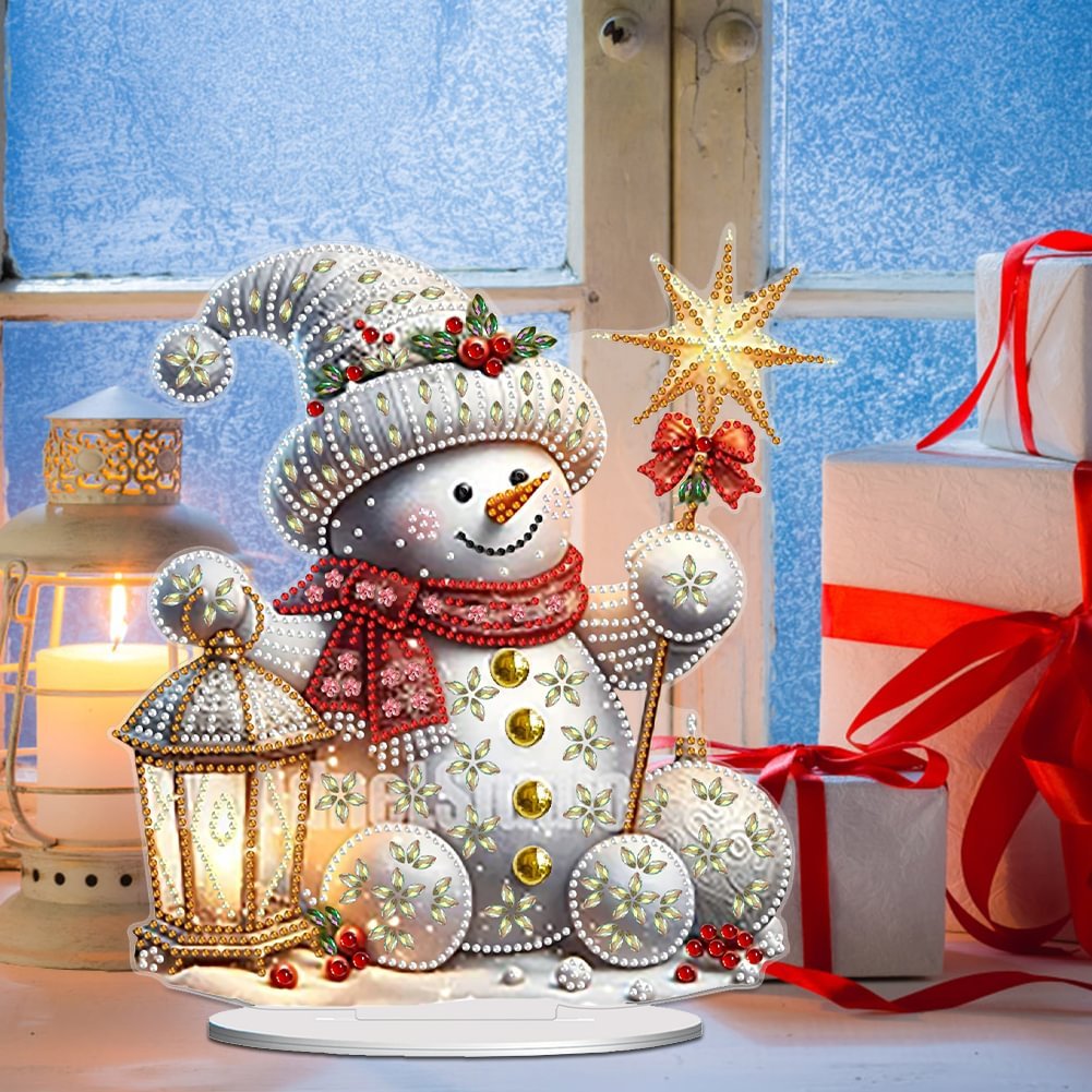 Diamond Dot Christmas Snowman 5D DIY Craft Table Ornament