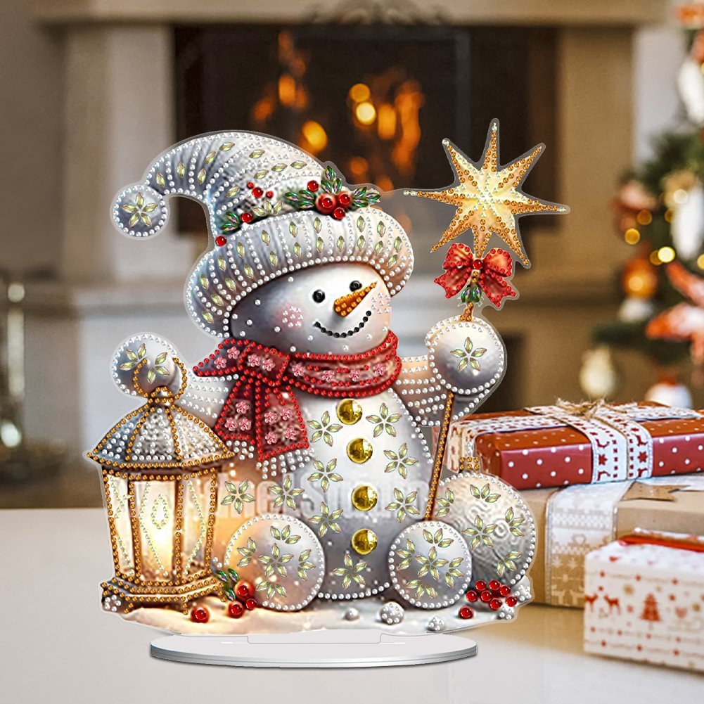 Diamond Dot Christmas Snowman 5D DIY Craft Table Ornament