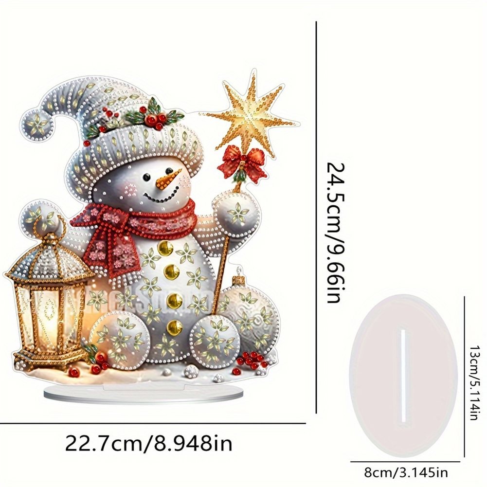Diamond Dot Christmas Snowman 5D DIY Craft Table Ornament