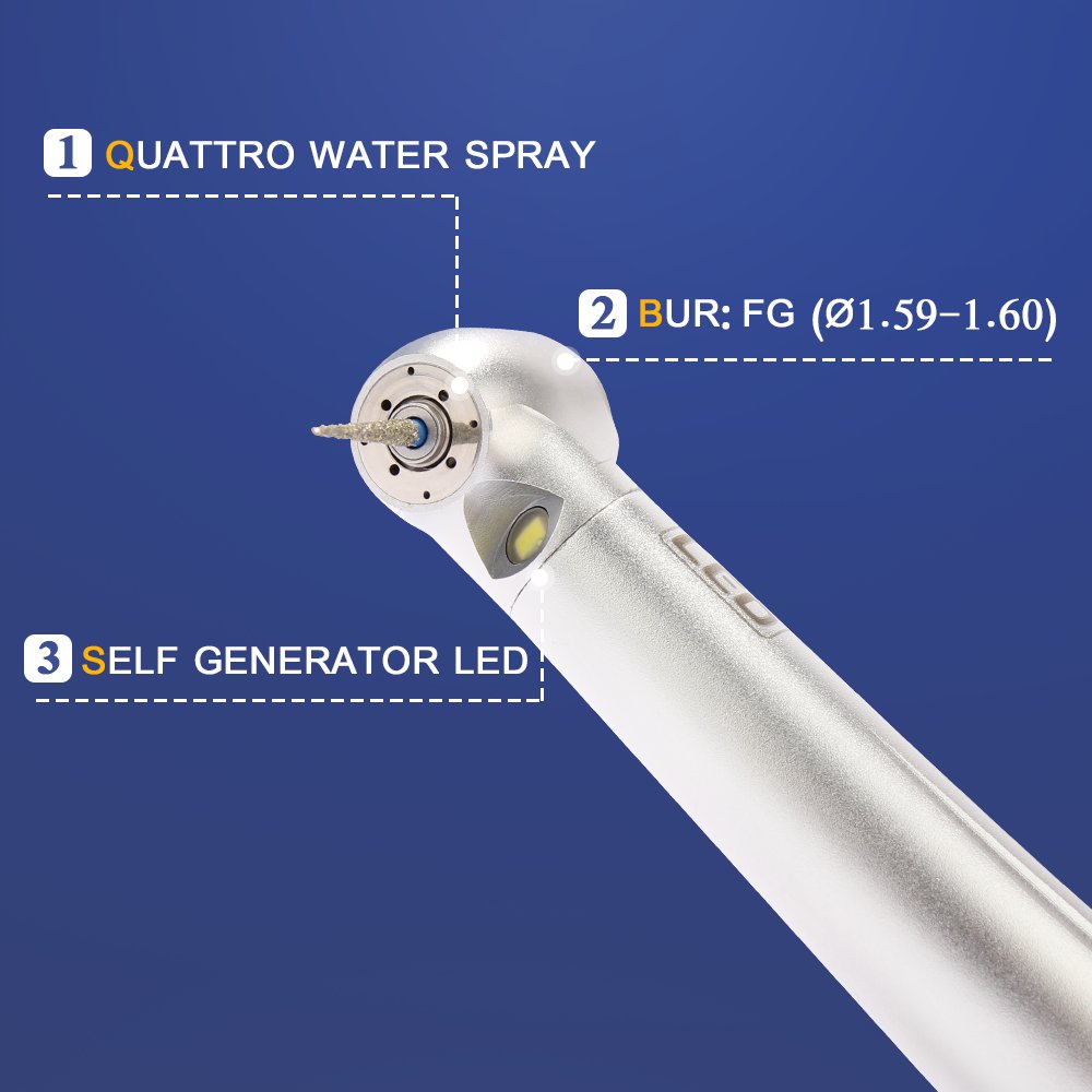 Z800LG Surgical mini head high speed air turbine handpiece self generator led portable dental chair unit prices