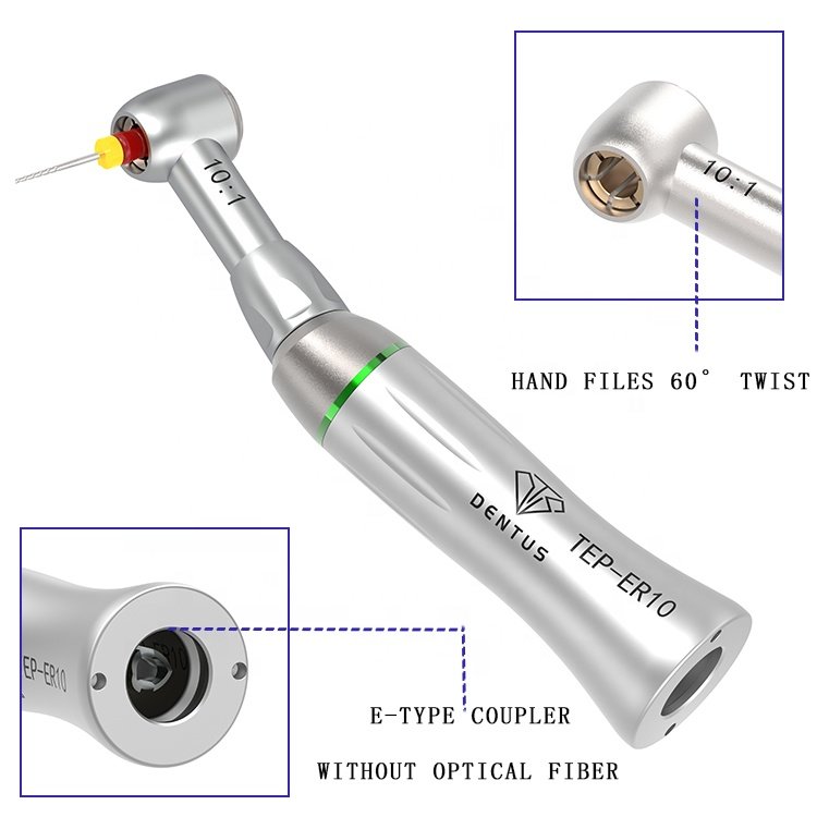10:1 TEP-ER10 Reduction Endodontic Dental Handpiece hand files & Engine File 60 Twist Contra Angle Low Speed