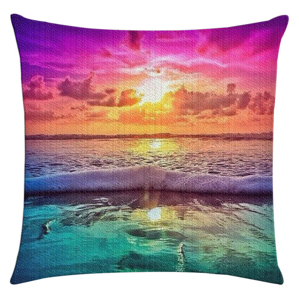 Landscape Sun Setting 5D Diamond Painting pillow case Embroidery Cross Crafts DIY Kit Decor Gift