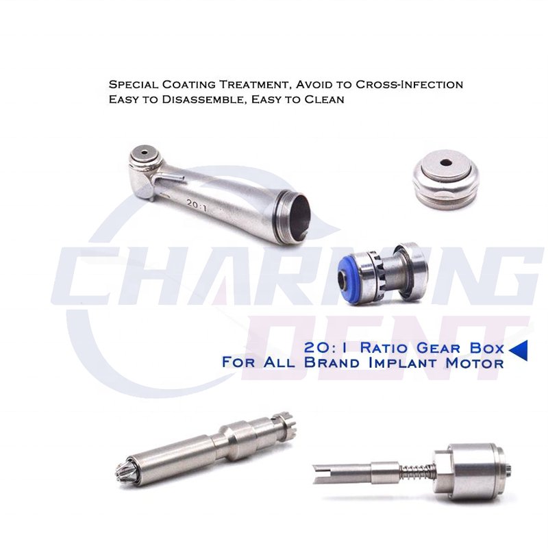 Oral surgery dental 20:1 contra angle low speed implant handpiece / Surgical motor implantology handpiece