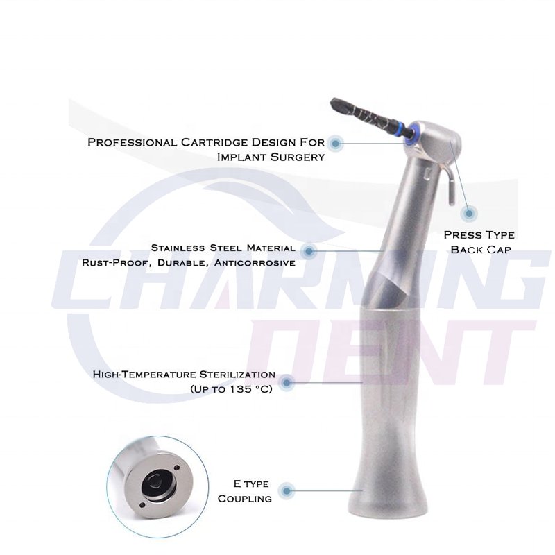 Oral surgery dental 20:1 contra angle low speed implant handpiece / Surgical motor implantology handpiece