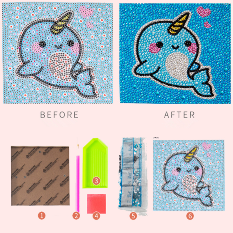 DIY 5D Diamond Painting Kits Kids Cartoon Unicorn Star Animal Diamond Painting Children DIY Painting Frame Home Decor