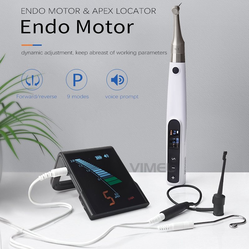 2 in 1 Dental Endodontic Root Canal Files Contra Angle Wireless LED withApex locator Endo Motor Oral Therapy