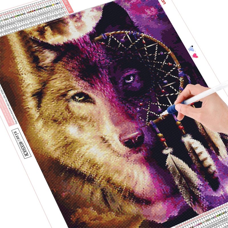 Diamond Painting Wall Decor Diy Animal Crystal Diamond Painting Wolf Design 40*50cm Diamond Dot Painting