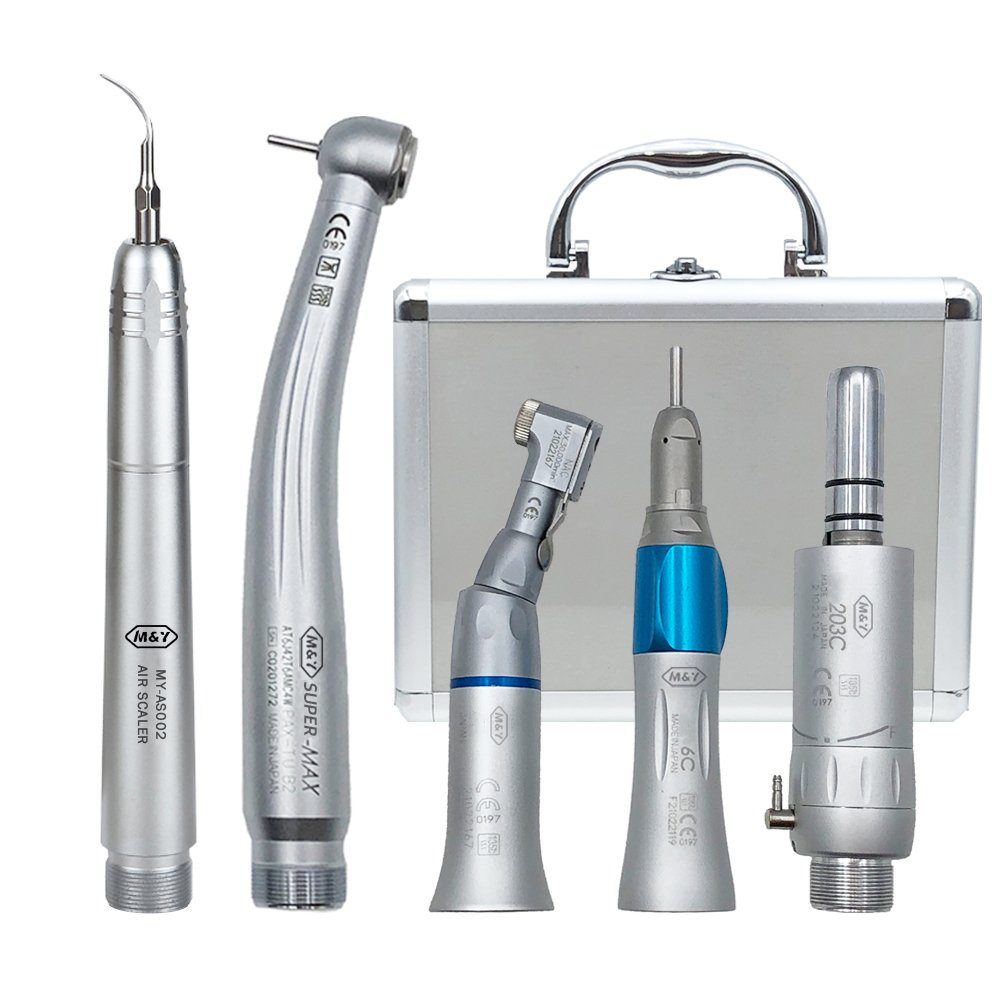 Dental High and Low Speed Air Turbine Handpiece Kits 1 Air Scaler+1 Pana Max 1 Handpiece+203C Low Speed Sets Dentists Equipment