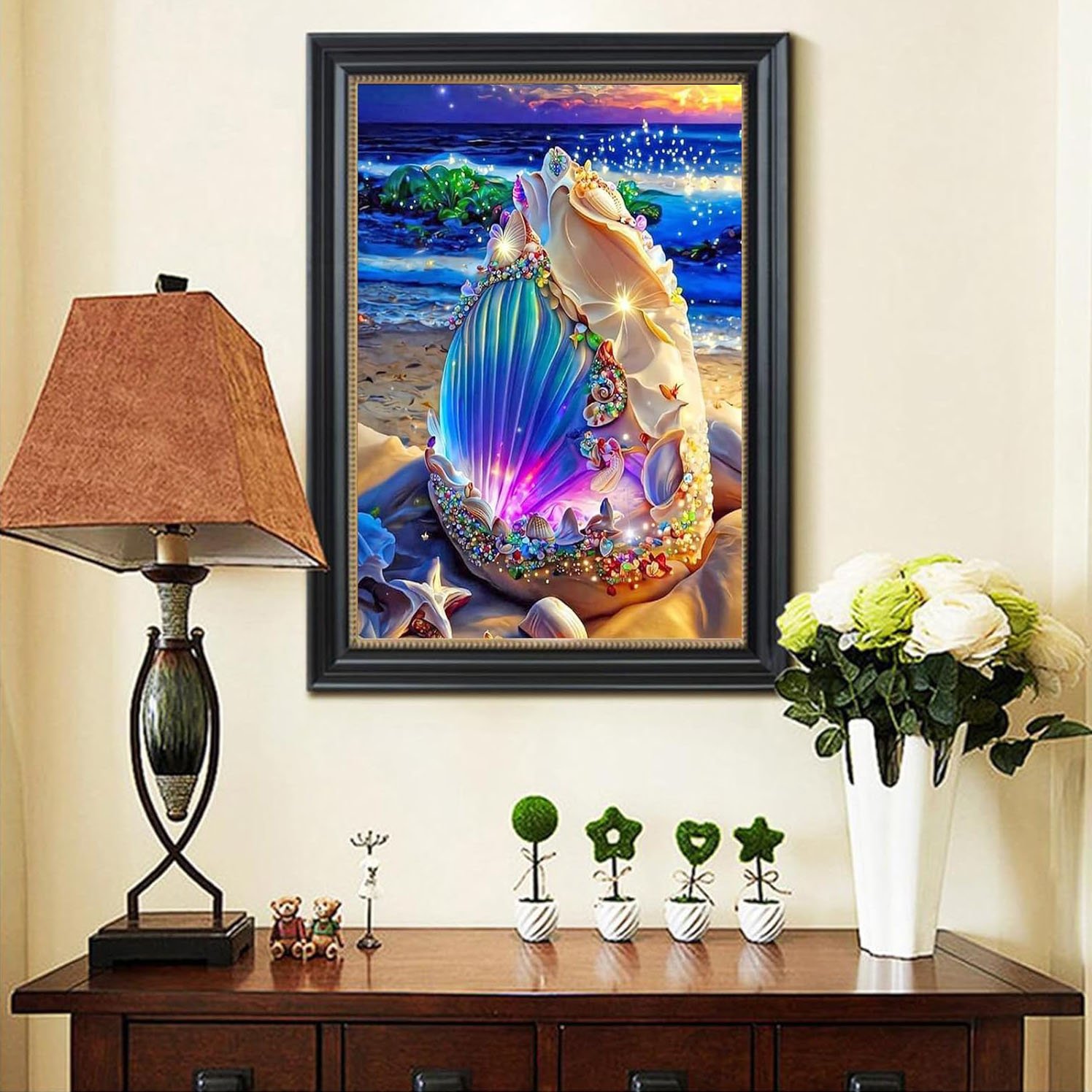 Diamond Art Painting Set 5DDIY Beach Diamond Art Painting Full Round Diamond Wall Decoration Gift Relax paintings and wall arts