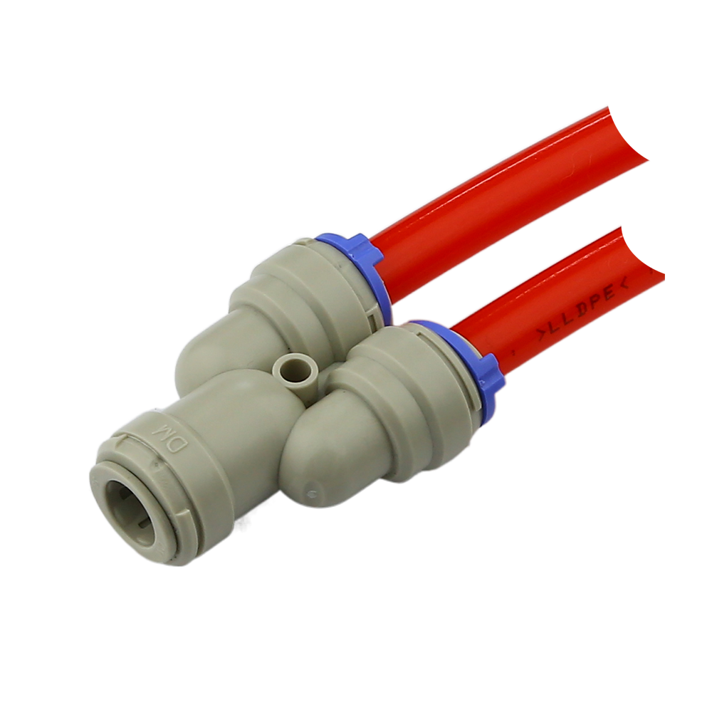 two way divider NSF plastic quick fitting food grade insert connector used at beer dispensing