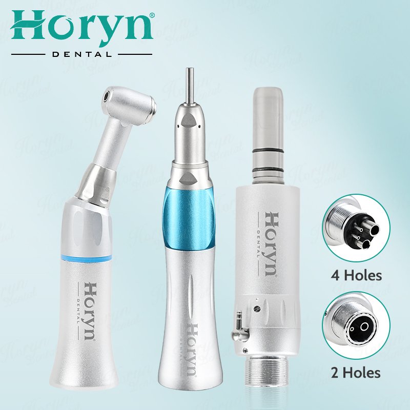 Good Price Portable Dental Push Button Contra Angle/Straight/Air Motor Dental Low Speed Handpiece Kit 2 Holes/4Holes