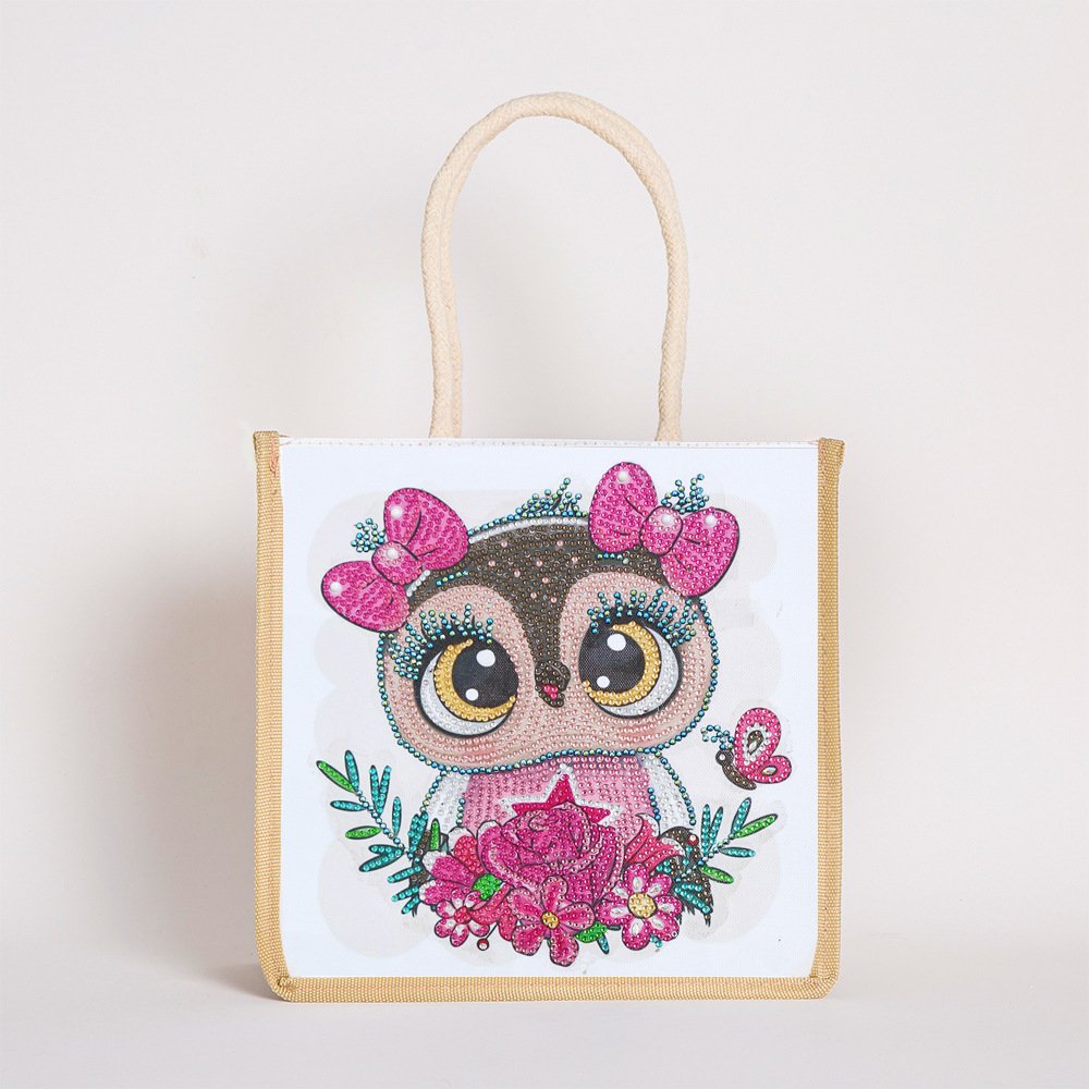 moon mandala rose flower design diamond painting Tote bag woman diamond decorated handbag