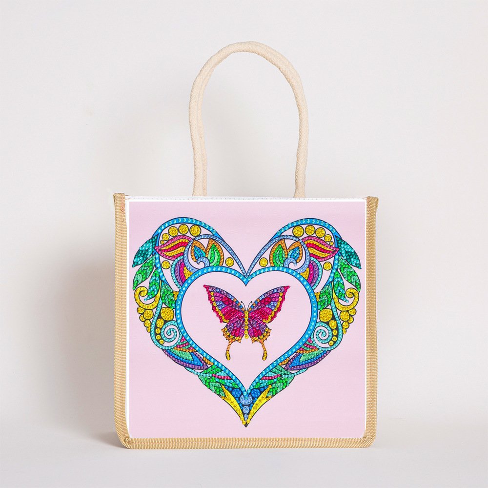moon mandala rose flower design diamond painting Tote bag woman diamond decorated handbag