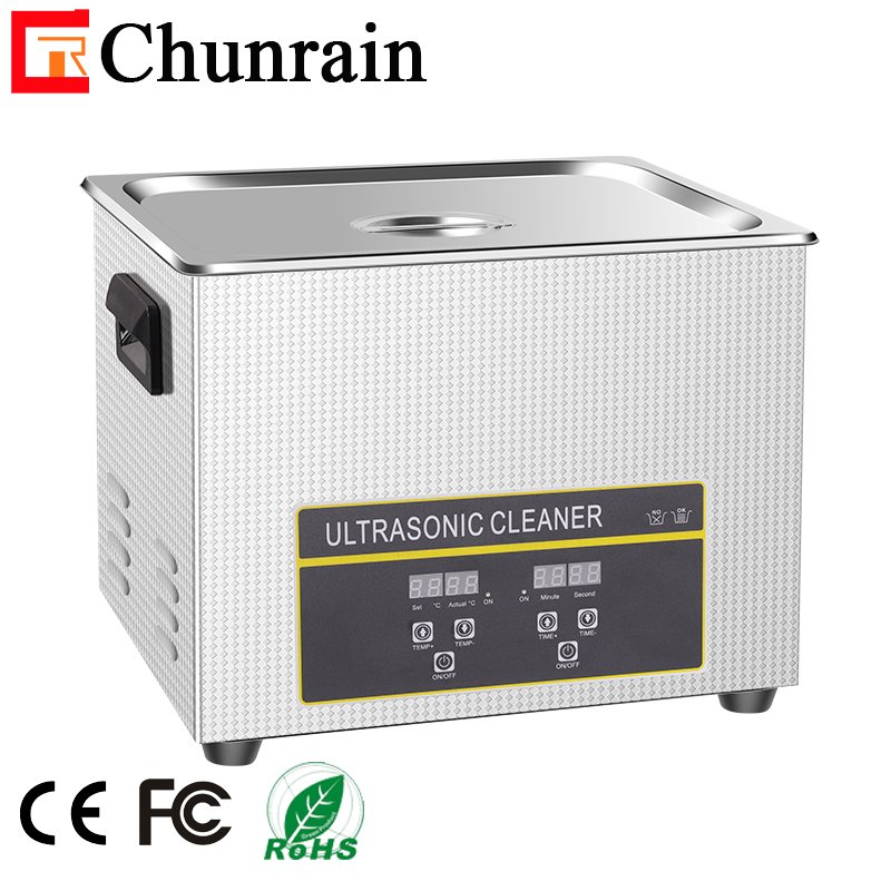 FCC CE ROHS Ultrasonic cleaner with heater for glass laboratory flask dental handpiece CR-060S 15L 40khz 60khz 80khz
