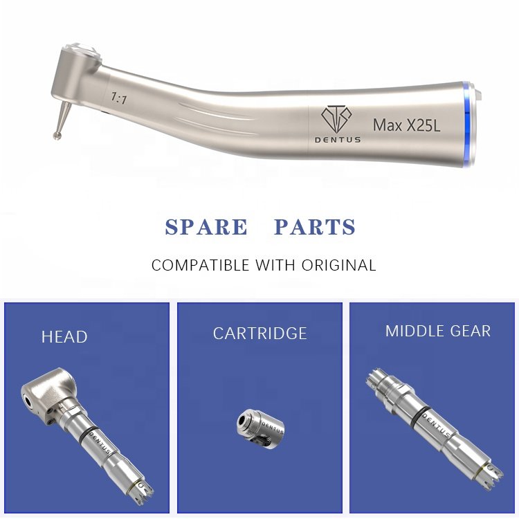 Dental air motor led illumination X25L blue contra angle low speed handpiece with E-type Electric Micromotor timax